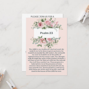 Invitation Psaume 23 Pink Peony Célébration Vie
