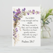 Psaume 28:7 Verset Biblique, Art Floral Lavande Vi