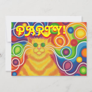 Invitation Psy-cat-delic rectangle d'invitation