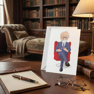 Invitation Psychologue en costume avec Bloc-notes assis