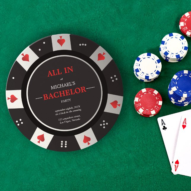 Invitation Puce de poker de fête de bachelor au Casino Las Ve (Créateur téléchargé)