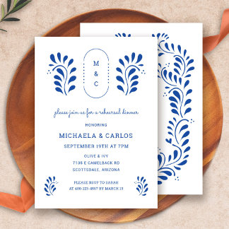 Invitation Puebla Style Dîner de répétition mexicaine Invitat