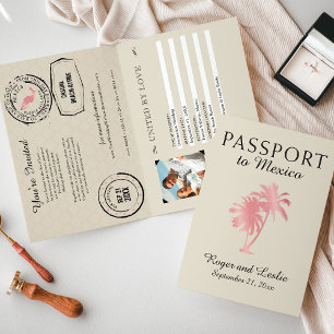 Invitation Puerto Vallarta Mexico Wedding Passport Invite
