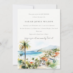 Invitation Puerto Vallarta Mexique Aquarelle Baby Shower
