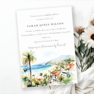 Invitation Puerto Vallarta Mexique Aquarelle Baby Shower de M