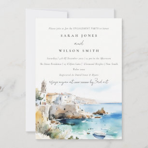 Invitation Puglia, Italie Paysage aquarelle Engagement