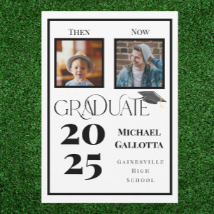 Invitation Puis & Maintenant Deux Photos Graduation Personnal