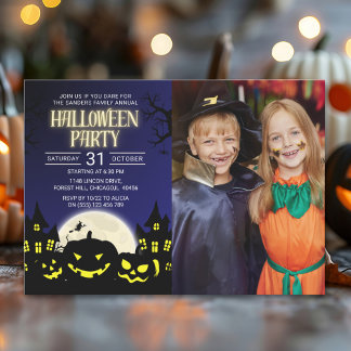 Invitation Pumkin Halloween Party Family Reunion with Photo