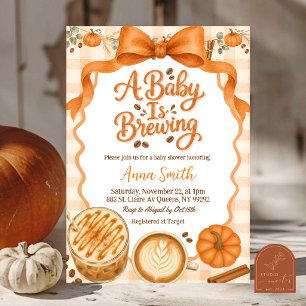 Invitation Pumpkin Coquette automne café Un bébé est en route