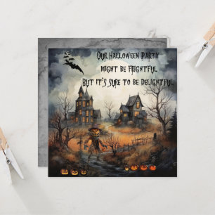 Invitation Pumpkinhead effrayant & Haunted Houses Halloween