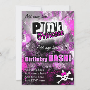 Invitation Punk Princess Anniversaire Bash