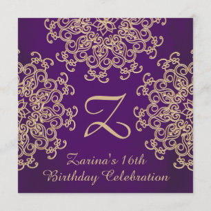 INVITATION PUPPLE ET ANNIVERSAIRE INSPIRÉ INDIEN D'OR