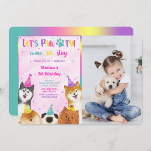 Invitation Puppy Anniversaire de la photo