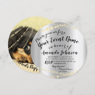 Invitation Puppy Baby Chien douche Nouveau Animal Photo Rose