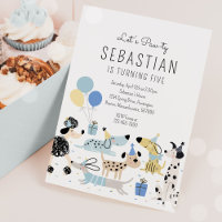 Puppy Party Boy Blue Puppy Pet Anniversaire