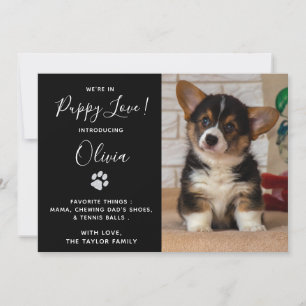 Invitation Puppy Shower Party - Elegant moderne Noir Nouveau