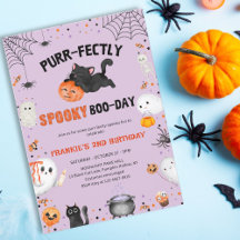 Pur Éffrayant Boo-day Cat Halloween Anniversaire