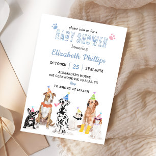 Invitation Pure Chiot Élégante Mignonne Baby shower Party