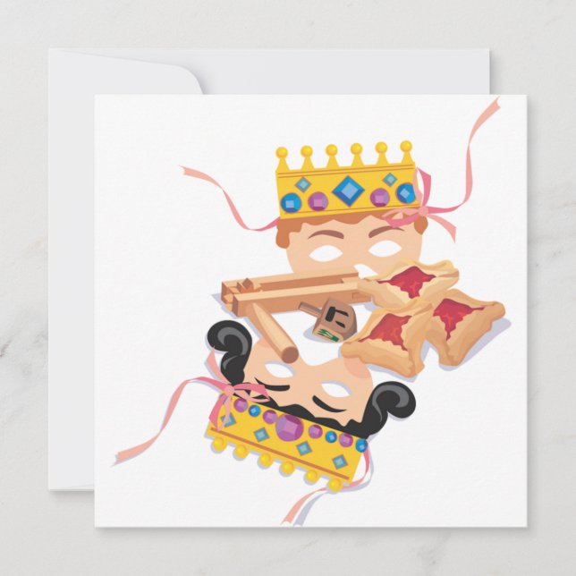 Invitation Purim Mask et Cookies (Devant)