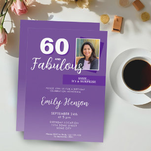 Invitation Purple 60 et fabuleux 60e anniversaire de la fête 