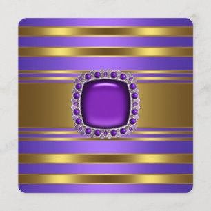 Invitation Purple and Gold All Occasion Party