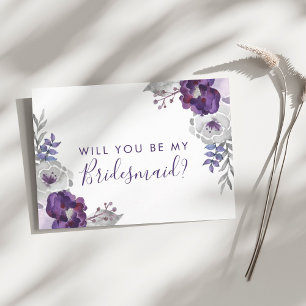 Invitation Purple Aquarelle Serez-Vous Ma Femme D'Accueil