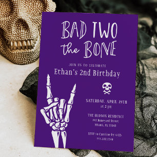 Invitation Purple Bad Two The Bone 2e fête d'anniversaire