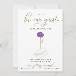 Invitation Purple Beauty & the Beast Enregistrer la date