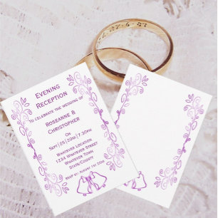 Invitation Purple Bells Défilement Mariage Réception