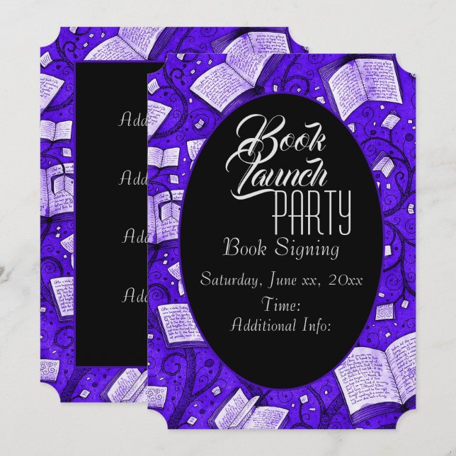 Invitation Purple Book Launch Party (Devant / Derrière)