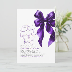 Invitation Purple Bow Elle Tying the Knot Fête des mariées