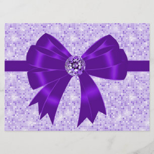 Invitation Purple Bow Sparkle Girls 18e fête d'anniversaire