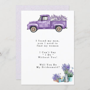 Invitation Purple Camion Vintage Serez-Vous Ma Femme D'Accuei