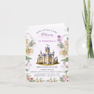 Invitation Purple Castle Fairytale Anniversaire Thème avec Fa