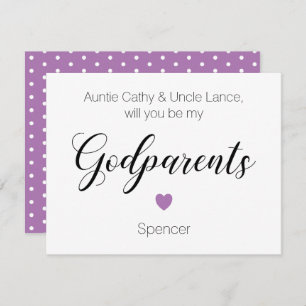 Invitation Purple Coeur Serez-Vous Mes Parents Proposition