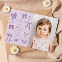 Purple Coquette Bows Fancy one Anniversaire Photo