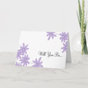 Invitation Purple daisies Will You Be My Bridesmaid
