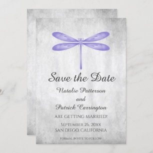 Invitation Purple Dragonfly Enregistrer l'Invitation de date