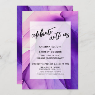 Invitation Purple Enks fête avec nous Réception de mariage