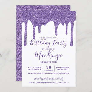 Invitation Purple Éperche Parties scintillant Drives Chaque a