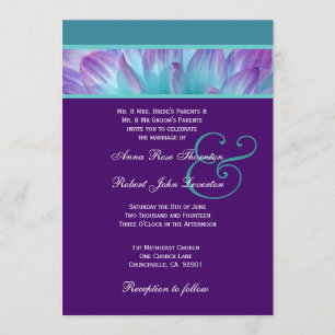 Invitation PURPLE et AQUA DAHLIA Collection Mariage 001