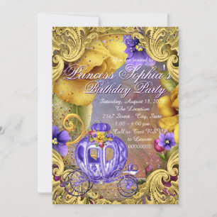 Invitation Purple Fairytale Princess Anniversaire