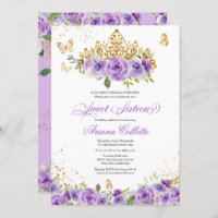 Purple Floral & Butterfly Sweet 16 Anniversaire