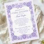 Invitation Purple Floral Card Shower by Mail 50th Birthday<br><div class="desc">This personalized birthday card shower invitation is perfect for hosting a shower by mail to celebrate a 50th birthday or any milestone birthday, inviting friends and family to send heartfelt cards to someone special. The hand drawn design features a retro inspired Talavera style, lavender floral border frame with a butterfly...</div>