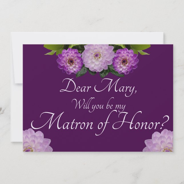 Invitation Purple Floral Serez-vous mon maître d'honneur ? (Devant)