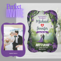 Purple Forest Mariage Photo personnalisée Enregist