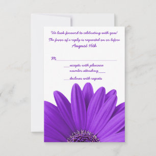 Invitation Purple Gerbera Daisy Wedding RSVP Réponse