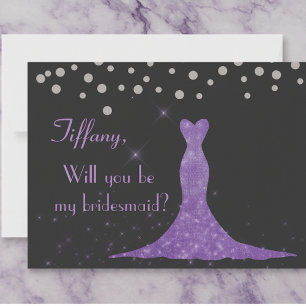 Invitation Purple Glam Gown Étincelle Proposition de la serva