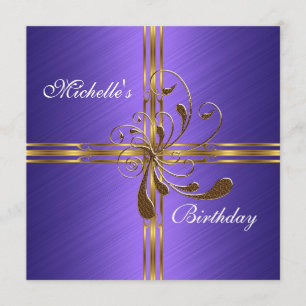 Invitation Purple & Gold Abstrait