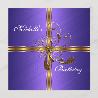 Invitation Purple & Gold Abstrait